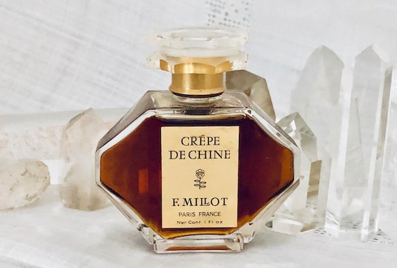 F. Millot, Crêpe de Chine, 'Chinese Silk', 30 ml. or 1 oz. Flacon, Pure Parfum Extrait, 1925, 1960, Paris, France ..