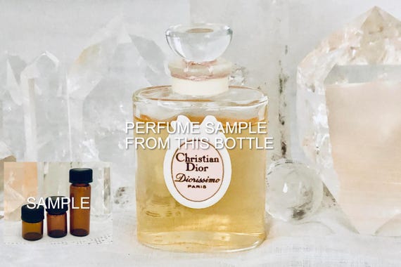 SAMPLE .. Christian Dior, Diorissimo, Lily of the Valley, Muguet, DECANTED SAMPLE from Flacon, Parfum Extrait, 1956, Paris, France ..