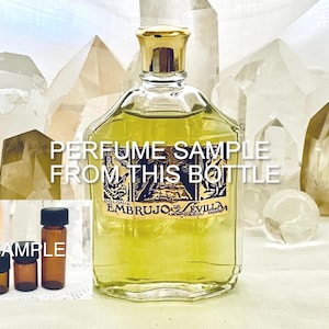 SAMPLE .. Myrurgia, Embrujo de Sevilla, &#39;Bewitching Seville&#39;, DECANTED SAMPLE from  Flacon, Colonia, Eau de Cologne, 1933, 1970, Barcelona,