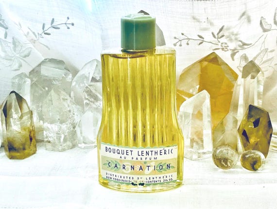 Lenthéric, Lentheric, Carnation, 100 ml. or 3.5 oz. Flacon, Bouquet Lenthéric, Eau de Toilette, 1958, 1965, Paris, France ..