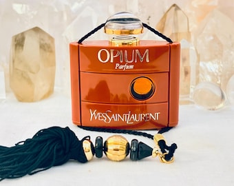 Yves Saint Laurent Opium Parfum Vintage 70s Red Case Perfume Vial