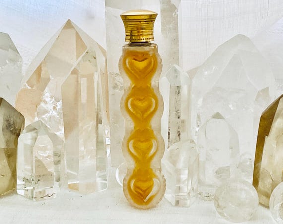 Nina Ricci, Coeur Joie, 'Joyful Heart', 7.5 ml. or 0.25 oz. Flacon, Parfum Extrait, Four Hearts, Lalique, 1946, 1950, Paris, France ..