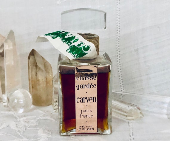 Carven, Chase Gardée, 'Hunting Grounds', 60 ml. or 2 oz. Flacon, Parfum Extrait, 1950, Paris, France ..