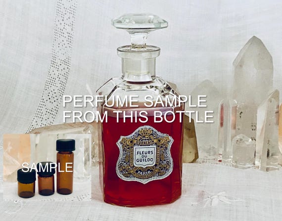 SAMPLE .. Guerlain, Fleurs de Guildo, DECANTED SAMPLE from Flacon, Parfum Extrait, Flacon Carre, 1885, Paris, France ..