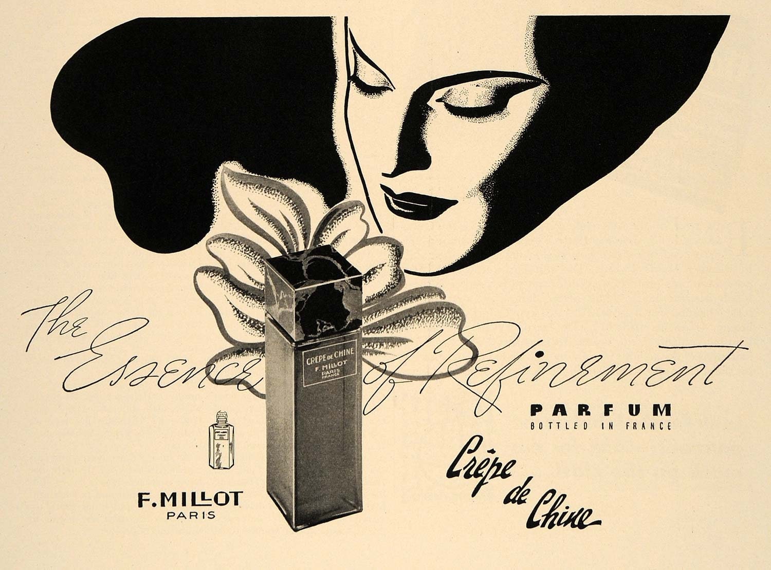 F. Millot, Crêpe De Chine, 'chinese Silk', 60 Ml. or 2 Oz
