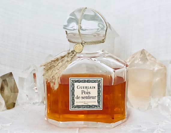 Guerlain, Pois de Senteur, Sweet Peas, 250 ml. or 8.43 oz. Flacon, Parfum Extrait, Baccarat, ‘Etiquette Laurier’, 1840, 1957, Paris, France