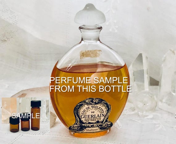 SAMPLE .. Guerlain, Shalimar, DECANTED SAMPLE from  Flacon, Eau de Toilette, Flacon Goutte, 1925, 1979, Paris, France ..