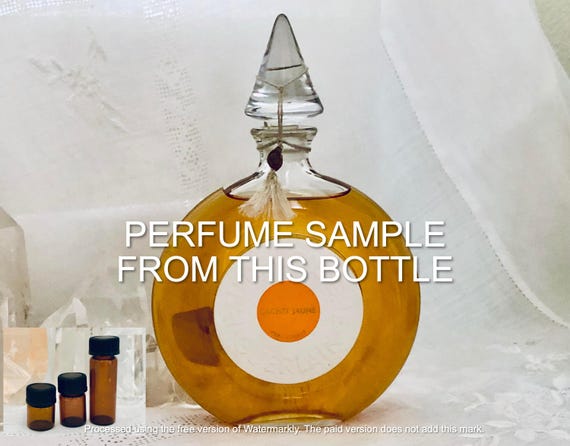 SAMPLE .. Guerlain, Cachet Jaune, 'Yellow Stamp', DECANTED SAMPLE from Flacon, Eau de Cologne, Flacon Montre, 1936, 1957, Paris, France ..