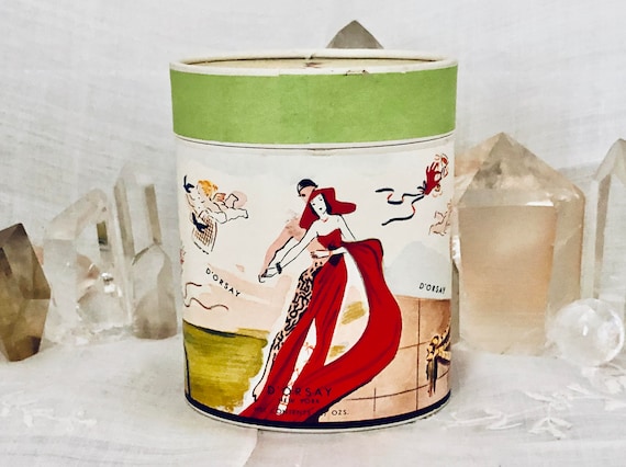 D'Orsay, Intoxication, Floral Chypre, 4.5 oz. Scented Poudre de Bain, Bath Powder, 1938, 1950, Paris, France ..