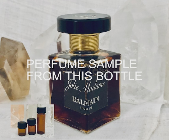 SAMPLE .. Pierre Balmain, Jolie Madame, 'Pretty Woman', Soft Leather or Cuir, DECANTED SAMPLE from  Flacon, Parfum Extrait, 1953, 1960, Pari