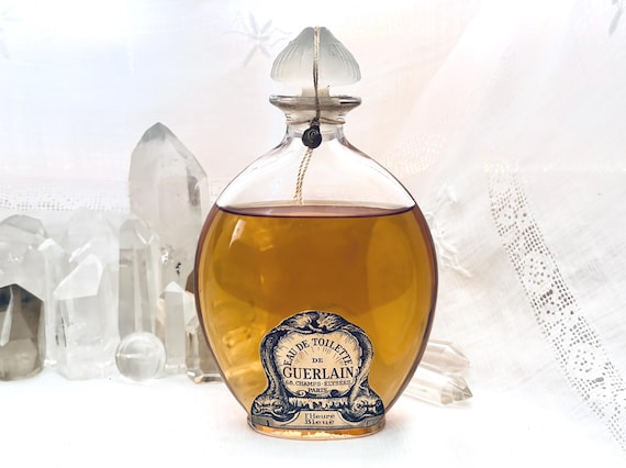 Guerlain, L'Heure Bleue, "The Blue Hour', 250 ml. or 8.45 oz. Flacon, Eau de Toilette, Flacon Goutte, ‘Etiquette Dauphin’, 1912, 1935, Paris