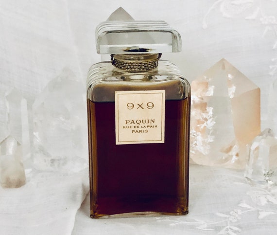 Jeanne Paquin, 9 x 9, 150 ml. or 5.28 oz. Flacon, Parfum Extrait, 1939, Baccarat, Paris, France ..