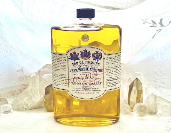 Roger & Gallet, Jean Marie Farina, 500 ml. or 16.59 oz. or 1/2 Liter Flacon, Eau de Cologne, Extra Vielle, 1900, 1925, Paris, France ..