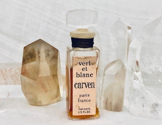 Carven, Vert et Blanc, 'Green and White', 10 ml. or 0.35 oz. Flacon, Parfum Extrait, 1958, Paris, France ..