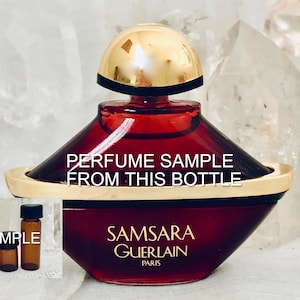 SAMPLE .. Guerlain, Samsara, DECANTED SAMPLE from Flacon, Parfum Extrait, 1986, 1993, Paris, France ..