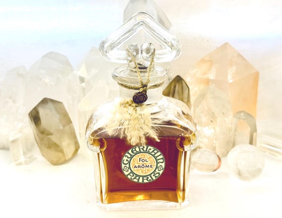 Guerlain, Fol Arôme, Fol Arome, 'Crazy Scent', 80 ml. or 2.81 oz. Flacon Bouchon Coeur, Baccarat, Parfum Extrait, 1912, 1948, Paris, France