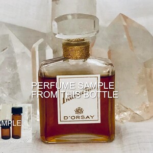 SAMPLE ..  D&#39;Orsay, Intoxication, Floral Chypre, DECANTED SAMPLE from Flacon, Parfum Extrait, 1938, 1950, Paris, France ..