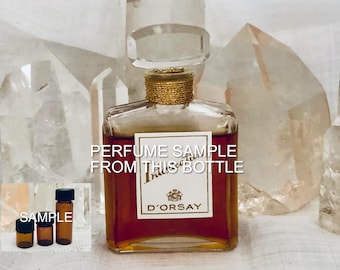 SAMPLE ..  D'Orsay, Intoxication, Floral Chypre, DECANTED SAMPLE from Flacon, Parfum Extrait, 1938, 1950, Paris, France ..