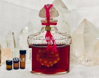 SAMPLE .. Guerlain, Jasmiralda, Soft Jasmine, DECANTED SAMPLE from Flacon, Parfum Extrait, Flacon Bouchon Fleurs, 1917, Paris, France ..