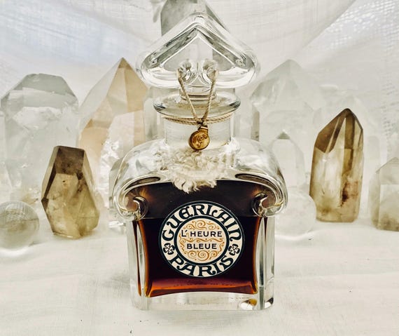 Guerlain, L'Heure Bleue, 'The Blue Hour', 80 ml. or 2.7 oz. Flacon, Parfum Extrait, Flacon Bouchon Coeur, Baccarat, 1912, 1947, Paris, Franc