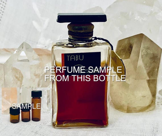 SAMPLE .. .   Dana, Tabu, 1/2 ml. DECANTED SAMPLE from  Flacon, Parfum Extrait, 1935, 1960 - 1970, Paris, France ..