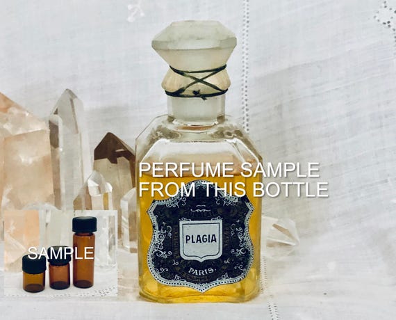 SAMPLE .. Guerlain, Plagia, DECANTED SAMPLE from Flacon, Parfum Extrait, Flacon Carre, 1879, 1904, Paris, France ..