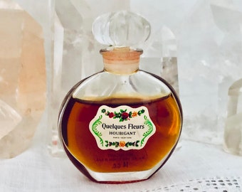 Houbigant, Quelques Fleurs, 14 ml. or 0.5 oz. Flacon, Parfum Extrait, 1913, 1960, Paris, France ..
