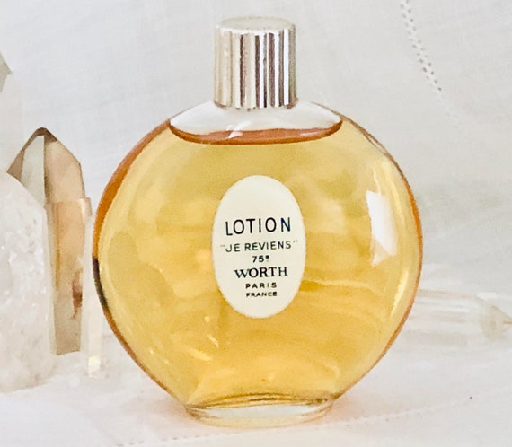 Worth, Je Reviens, 'I Will Return', Narcissus, 60 ml. or 2.11 oz. Flacon, Lotion Tonique, or 'Tonic Elixir', Lalique, 1932, 1969, Paris,