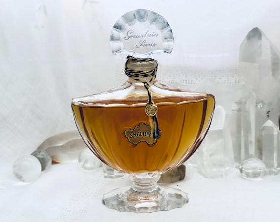 Guerlain, Shalimar, 80 ml. or 2.81 oz. Flacon, Parfum Extrait, 1923, 1950, Baccarat, Ice Blue Stopper, Paris, France ..