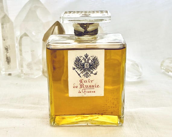 Figène, Figene, Cuir de Russie, 'Russian Leather', 60 ml. or 2 oz. Flacon, Parfum Extrait, 1931, 1950, Grasse, Paris, France ..