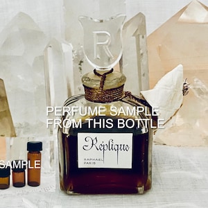 SAMPLE .. Raphaël, Raphael, Réplique, Replique, 'Replica', DECANTED SAMPLE from Flacon, Parfum Extrait, 1936, 1950, Paris, France ..