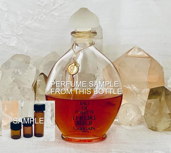 SAMPLE .. Guerlain, L'Heure Bleue, DECANTED SAMPLE from Flacon, Eau de Toilette, Flacon Goutte, 1912, 1970, Paris, France ..