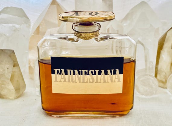 Caron, Farnesiana, Mimosa, 65 ml. or 2.2 oz. Flacon, Parfum Extrait, 1947, Paris, France ..