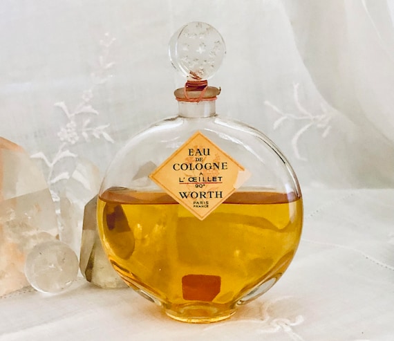 Worth, Œillet, Oeillet, 'Carnation', 120 ml. or 4 oz. Flacon, Eau de Cologne, Lalique, 1929, Paris, France ..