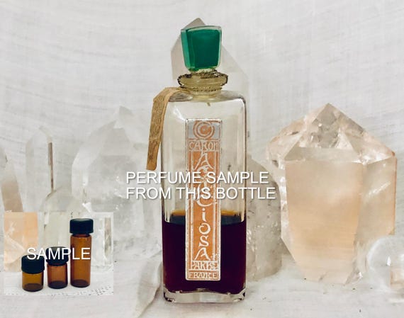 SAMPLE ..  Caron, Acaciosa, Jasmin Orange Blossom, 1/2 ml. DECANTED SAMPLE from Flacon, Parfum Extrait, 1924, Paris, France ..