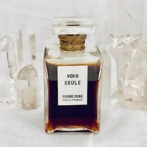 Pierre Dune, Vous Seule, 'Only You', 60 ml. or 2 oz. Flacon, Parfum Extrait, 1938, Paris, France ..