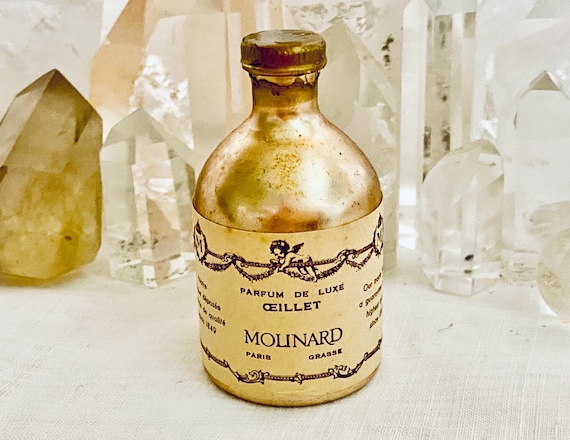 Molinard, Œillet, Oeillet, Carnation, 30 ml. or 1 oz. Flacon, Parfum Extrait, 1921, 1930, Paris, France .