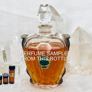 SAMPLE .. Guerlain, Champs Élysées, Champs Elysees, DECANTED SAMPLE from Flacon, Parfum Extrait, Baccarat, Flacon Tortue, 1914, 1995, Paris,