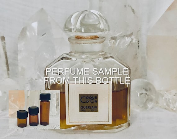 SAMPLE .. Guerlain, Coque d'Or, 'Golden Shell', 1/2 ml. DECANTED SAMPLE from Flacon, Parfum Extrait, Flacon Quadrilobe, 1937, Paris, France