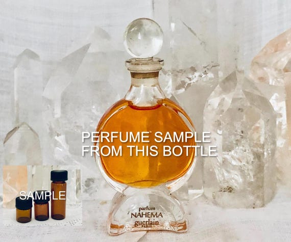 SAMPLE .. Guerlain, Nahéma, Nahema, DECANTED SAMPLE from Flacon, Pure Parfum Extrait, Flacon Nahema, 1979, Paris, France ..
