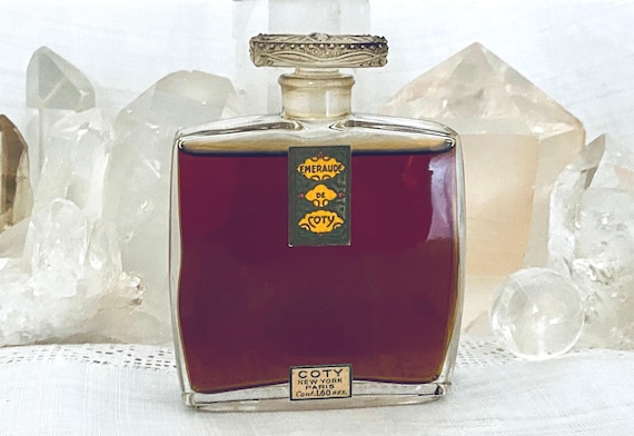 Coty, Emeraude, 'Emerald', 48 ml. or 1.6 oz. Flacon, Parfum Extrait, Lalique, 1921, Paris, France