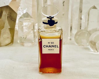 Vintage Chanel No 22 Spray Cologne Bottle - 1.5 Fl Oz White Metal