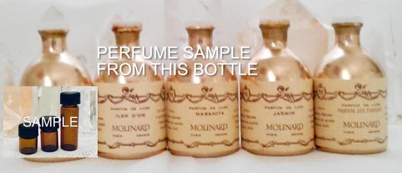 SAMPLE .. Molinard, Madrigal, Iles d'Or, Habanita, Jasmine, Parfums des Parfums, DECANTED SAMPLE from Flacon, Parfum Extrait, 1935, Paris,