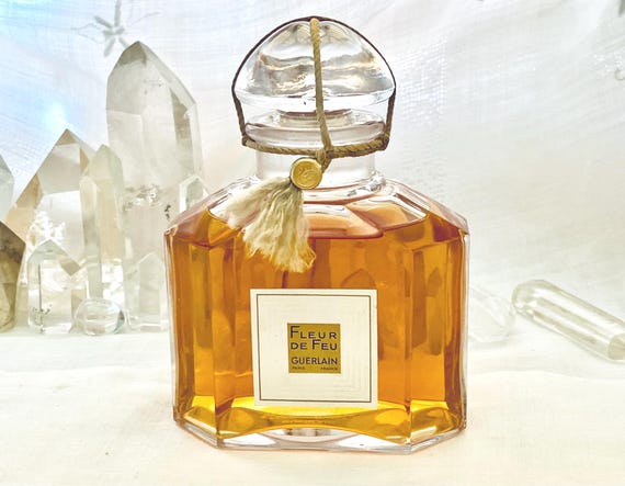 Guerlain, Fleur de Feu, 'Fire Flower', 250 ml. or 8.5 oz. Flacon, Parfum Extrait, Flacon Quadrilobe, 1948, 1960, Paris, France ..