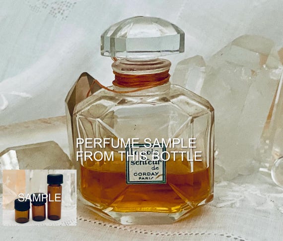 SAMPLE .. Corday, Le Pois de Senteur, 'Sweet Pea', DECANTED SAMPLE from Flacon, Parfum Extrait, 1931, Paris, France ..