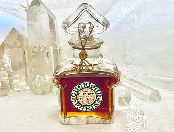 Guerlain, L'Heure Bleue, 'The Blue Hour', 75 ml. or 2.5 oz. Flacon, Parfum Extrait, Flacon Bouchon Coeur,  1912, 1950, Paris, France ..