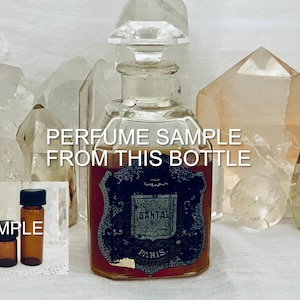 SAMPLE .. Guerlain, Santal, Sandalwood, DECANTED SAMPLE from Flacon, 1879, 1915, Parfum Extrait, Flacon Carre, Paris, France ..