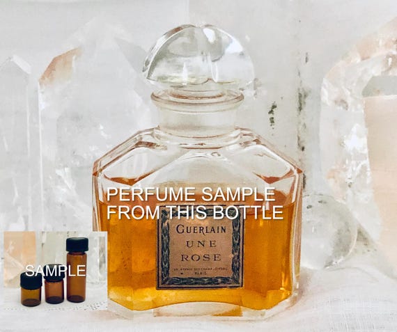 SAMPLE .. Guerlain, Une Rose, 'One Rose', 1/2 ml. DECANTED SAMPLE  from Flacon, Parfum Extrait, Flacon Quadrilobe, 1908, 1920, Paris, France
