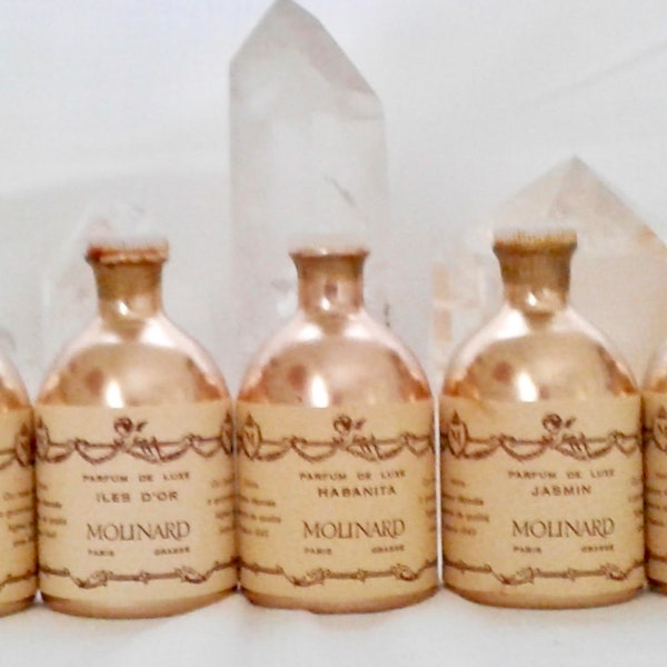 SAMPLE .. Molinard, Madrigal, Iles d'Or, Habanita, Jasmine, Parfums des Parfums, DECANTED SAMPLE from Flacon, Parfum Extrait, 1935, Paris,