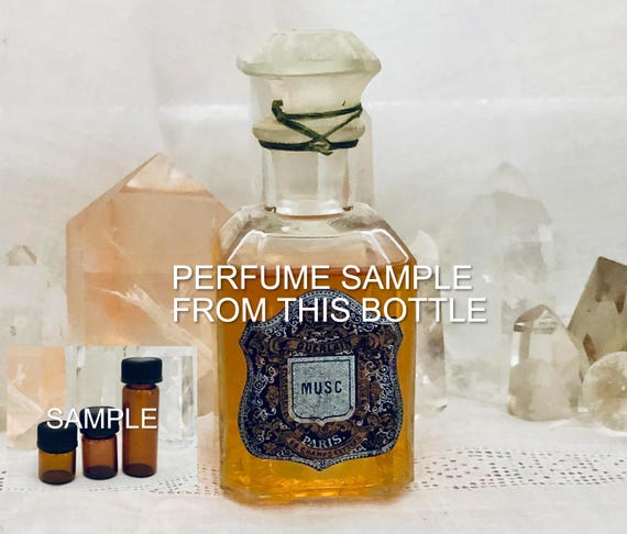 SAMPLE .. Guerlain, Musc, DECANTED SAMPLE from Flacon, 1850, 1900, Flacon Carre, Paris, France ..  Please Read!